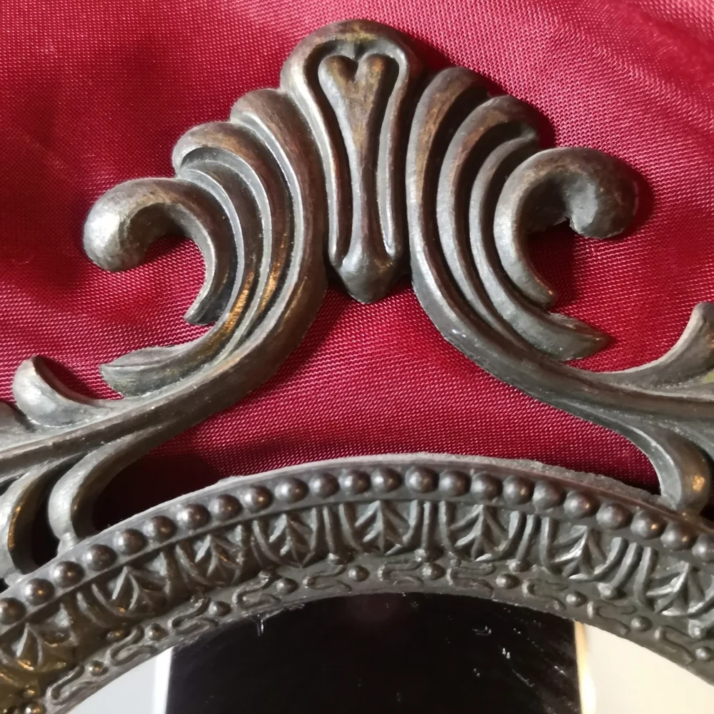 Vintage Oval Ornate Mirror Metal Frame Antique Wall Decoration